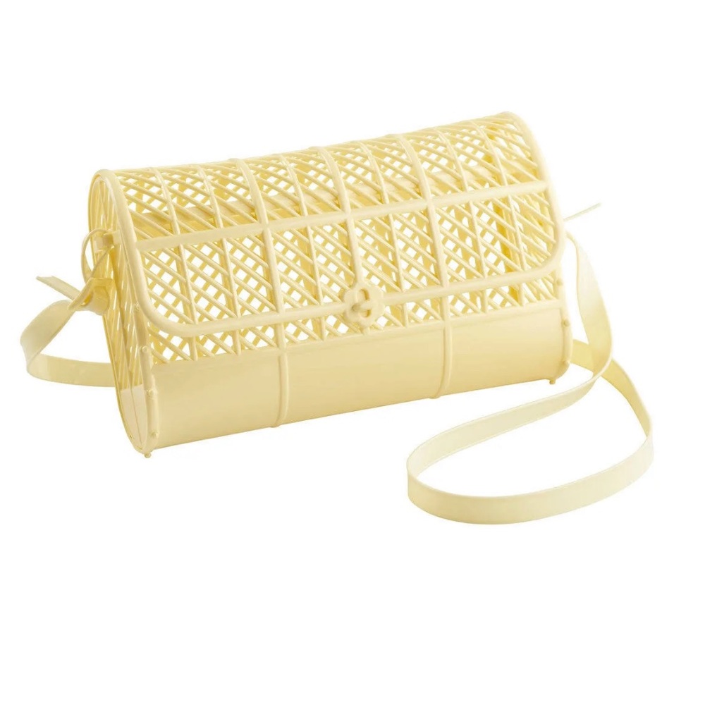NIB Sun Jellies Crossbody Purse Retro Basket Summer Bag, Vegan!